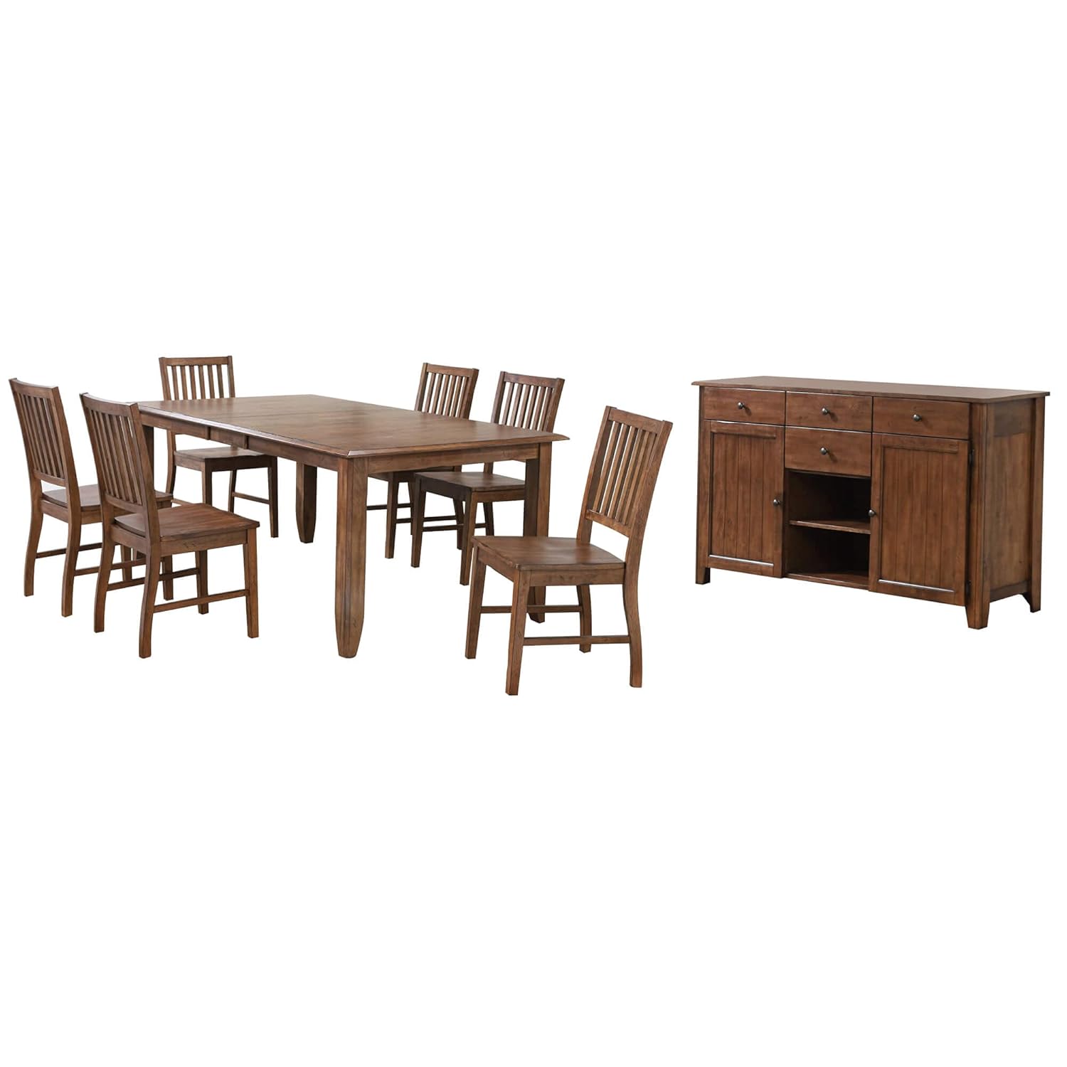 Sunset Trading Simply Brook Dining Table Set, Amish Brown