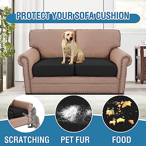 H.VERSAILTEX Water Resistant Woven Linen Look Couch Cushion Covers Individual Seat Couch Slipcover Set Chair Cushion Covers Suitable for Armchair Cushion Protector Slipcovers (1 Pack, Taupe)