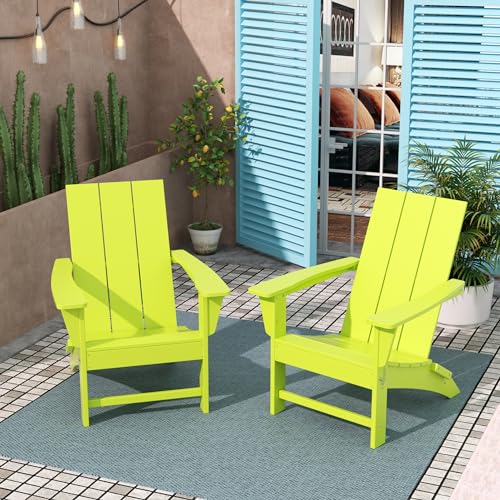 Paradise Classic Adirondack Adjustable Folding Chair for Outdoor Patio, Wood-Like Texture, Eco Friendly, HDPE Weather Resistant, UV Protectant, Easy Transport & Storage, Sand
