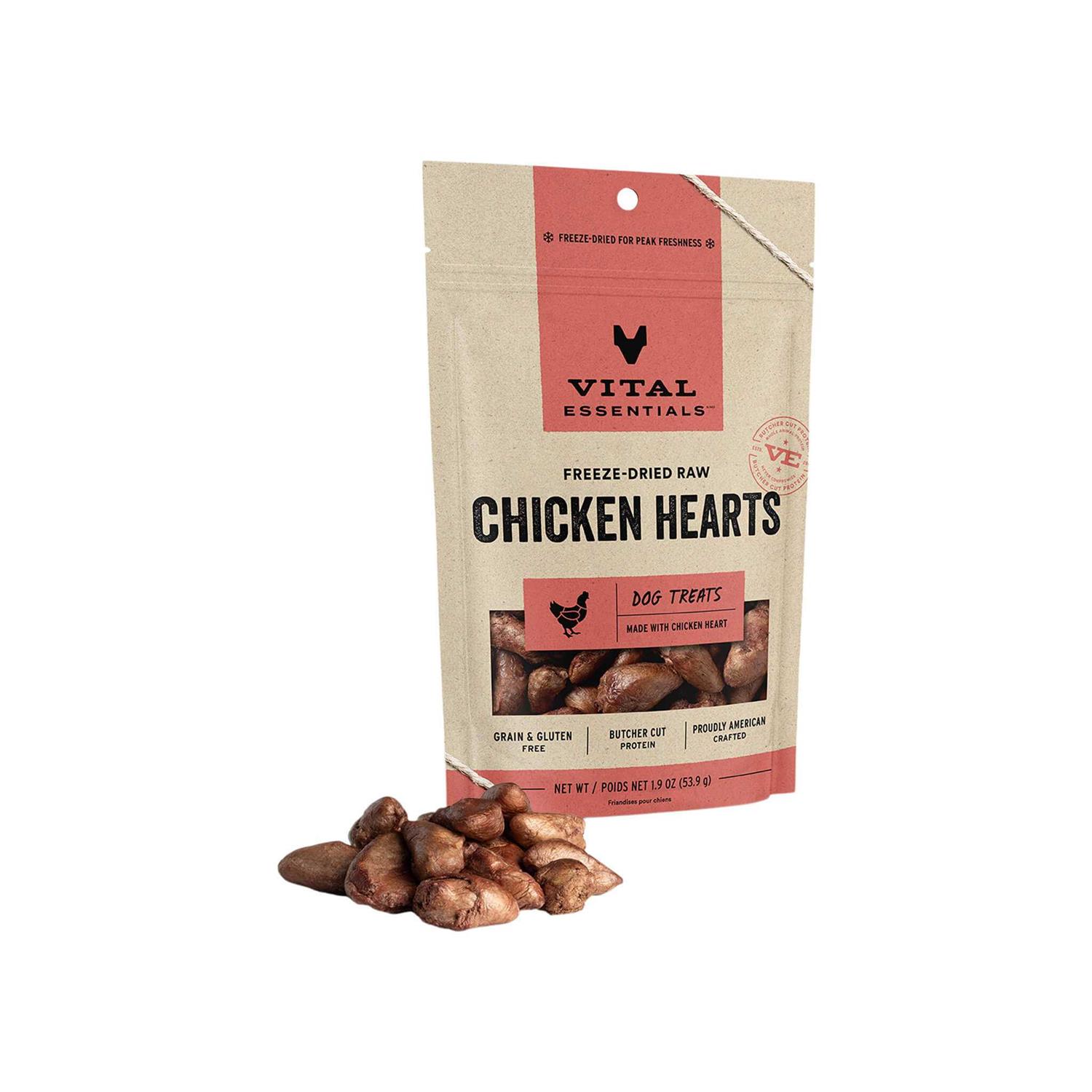Vital Essentials Freeze Dried Chicken Hearts Dog Treats - Pet Supplies online store