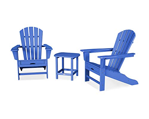 POLYWOOD Palm Coast Ultimate Adirondack Chair 3-Piece Set with Hideaway Ottoman