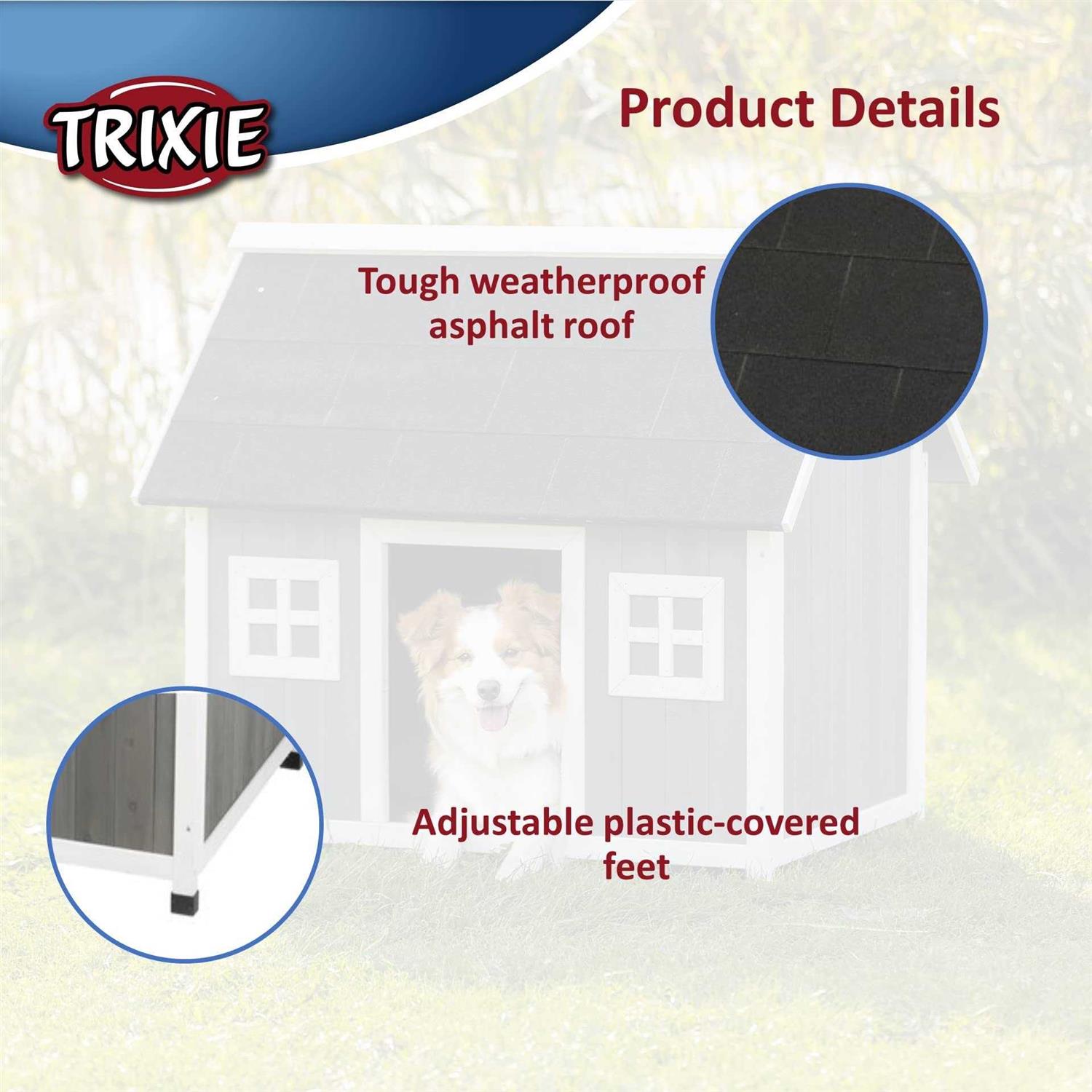 Trixie Pet Natura Barn Style Dog House Gray - Pet Supplies online store