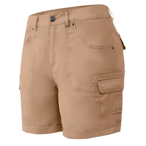 Cargo Shorts for Women Summer Casual Workout Shorts Solid Color Comfy Lightweight Bottoms Hiking Shorts with Pockets