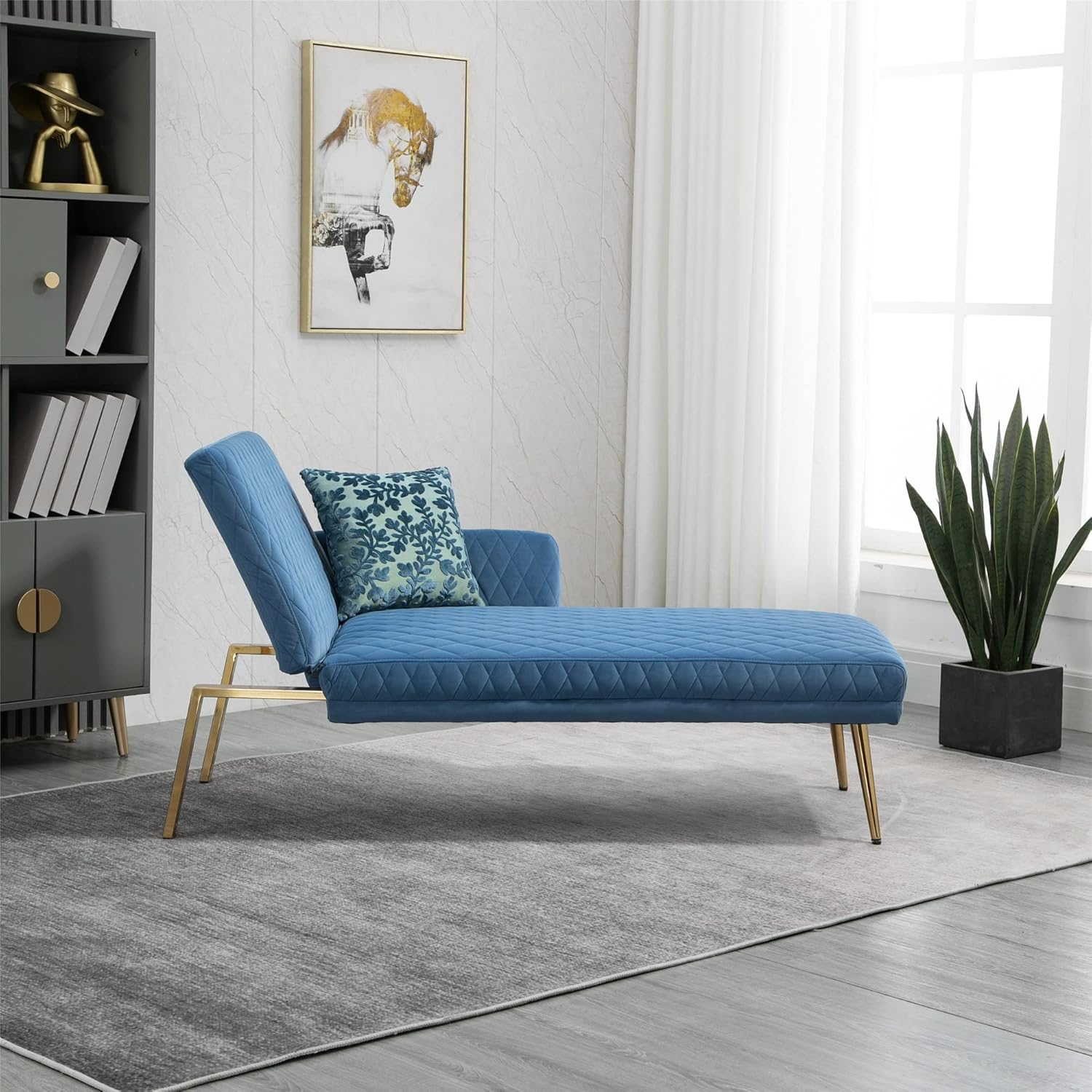 Velvet Sofa Double Sofa with Metal feet Suitable for Living Room, Bedroom and Office