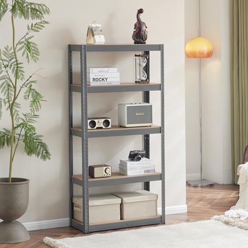 5-Tier Storage Shelves, Adjustable Shelving Unit, 72 x 36 x 18 Inches, Load 2920 lb, Multipurpose Shelf Kitchen Garage Pantry Closet, Black