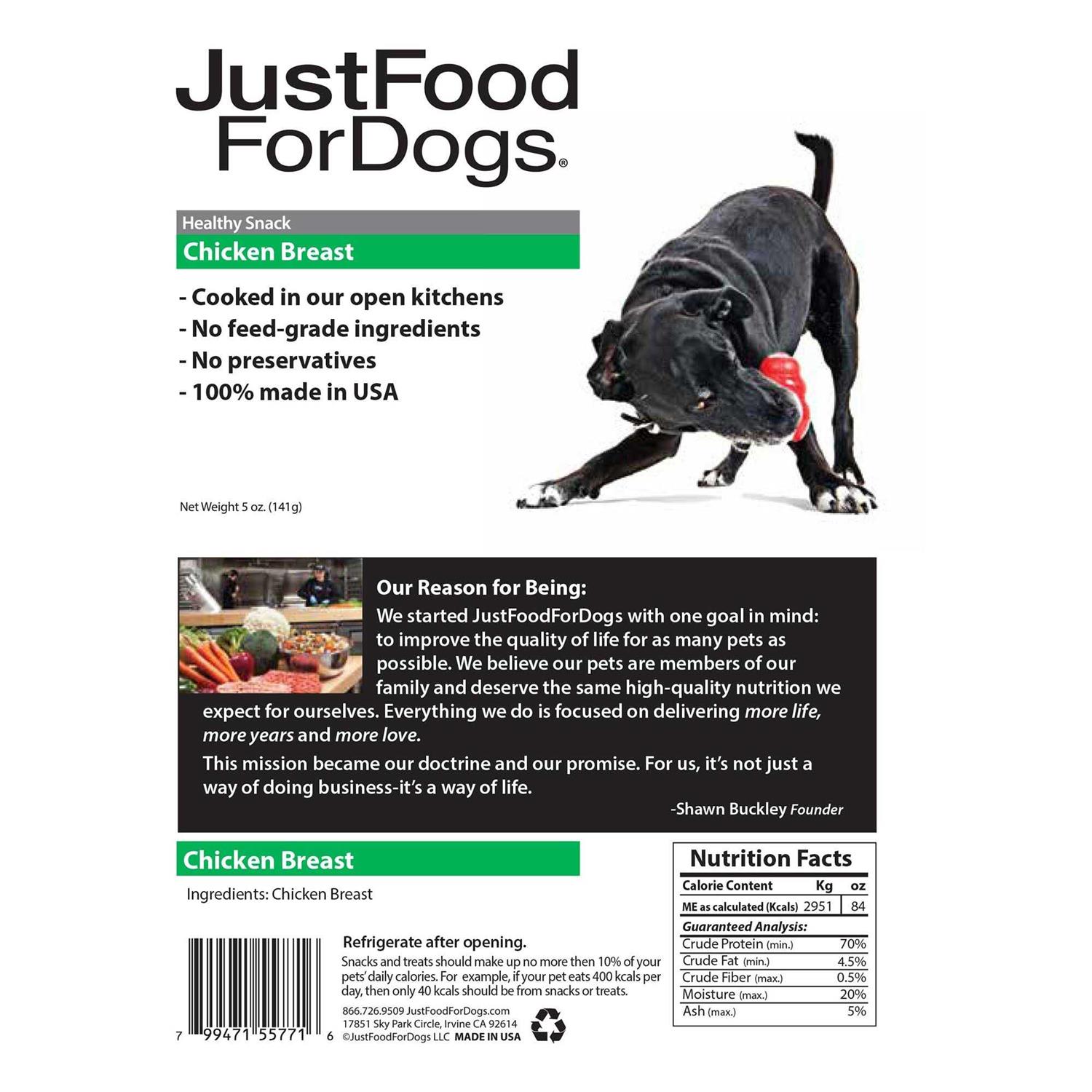 JustFoodForDogs Chicken Breast Dog Treats - Pet Supplies online store