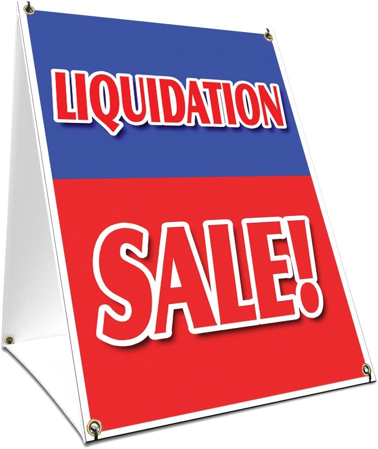 A-Frame Sidewalk Liquidation Sale Sign with Graphics On Each Side | 18