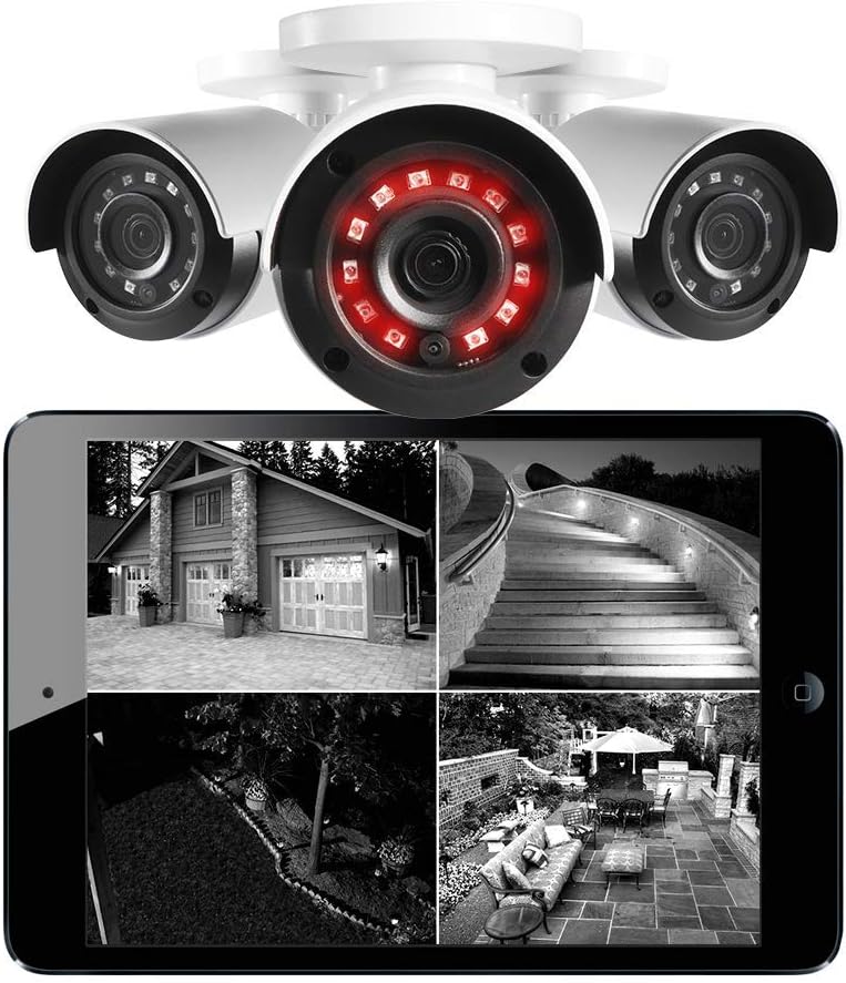 Lorex Indoor/Outdoor 4K Security Camera, Add-On Bullet Camera for Wired Surveillance System, Color Night Vision, 4 Bullet Cameras