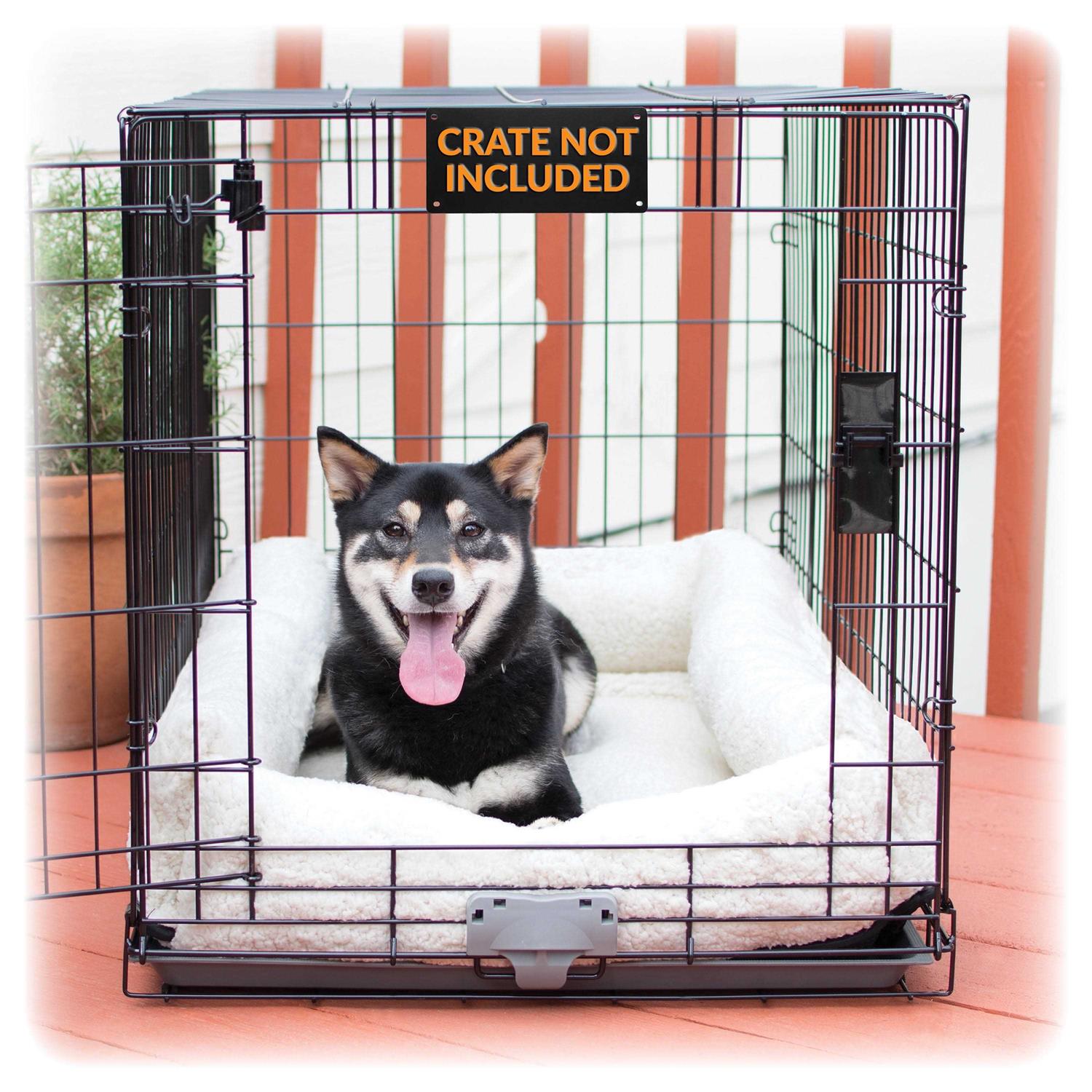 K&H Pet Products Deluxe Bolster Dog Crate Pad, Natural, Large - Pet Supplies online store