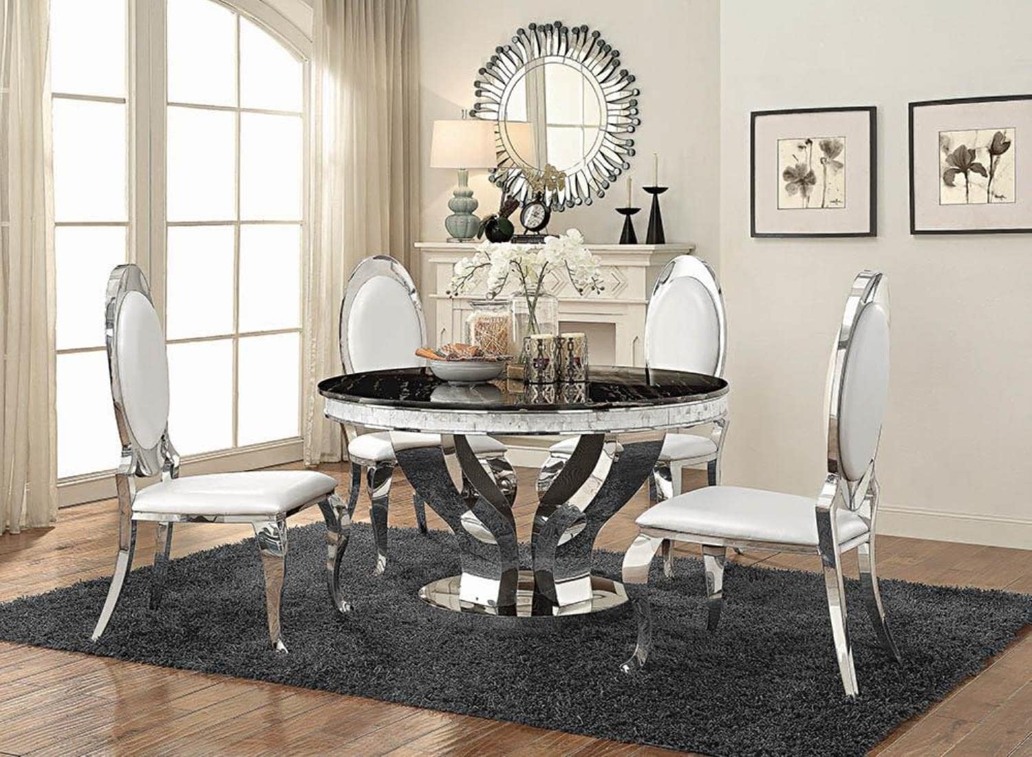 Coaster Dining Table Stainless Steel 107891