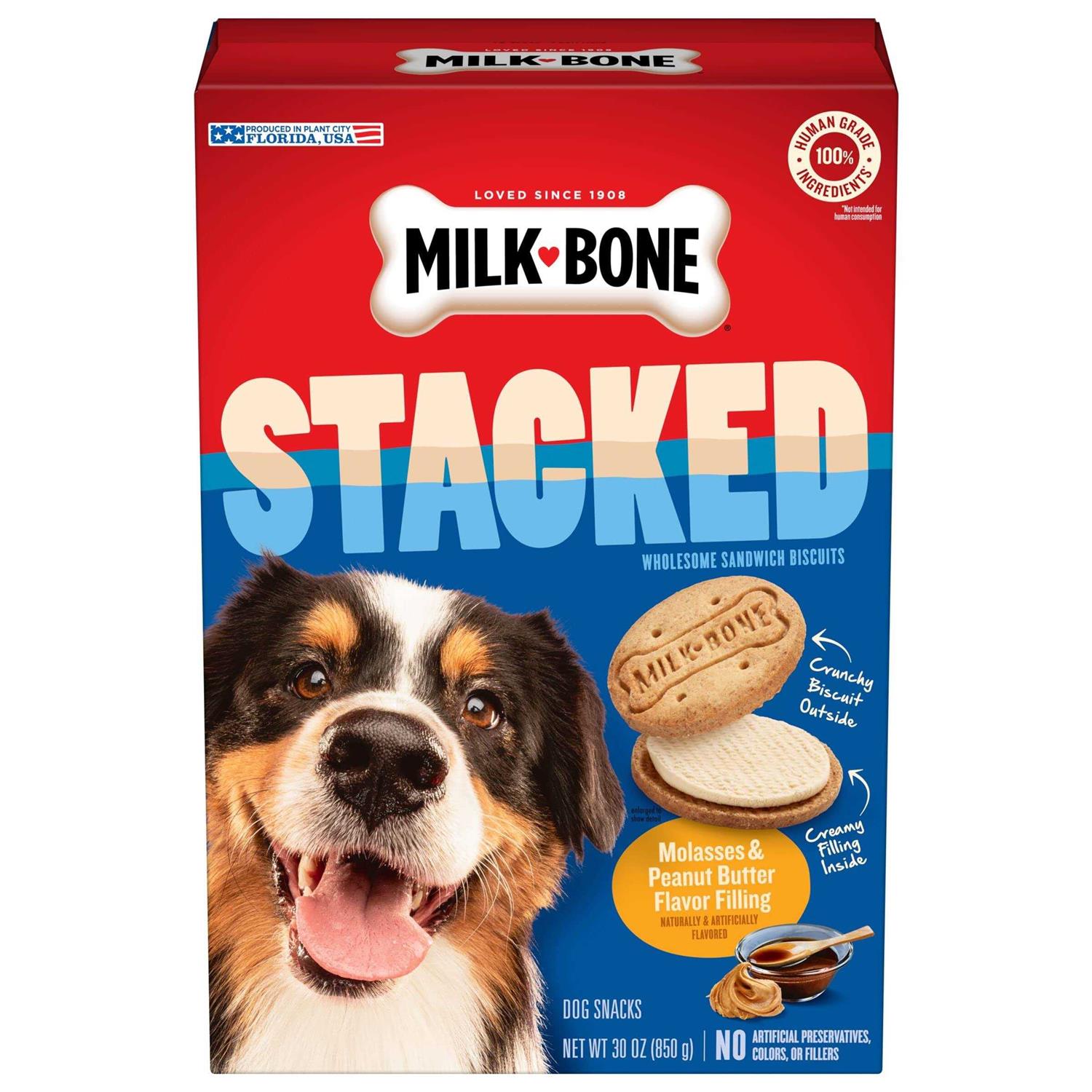 Milk-Bone Stacked Molasses & Peanut Butter Dog Treats - Pet Supplies online store