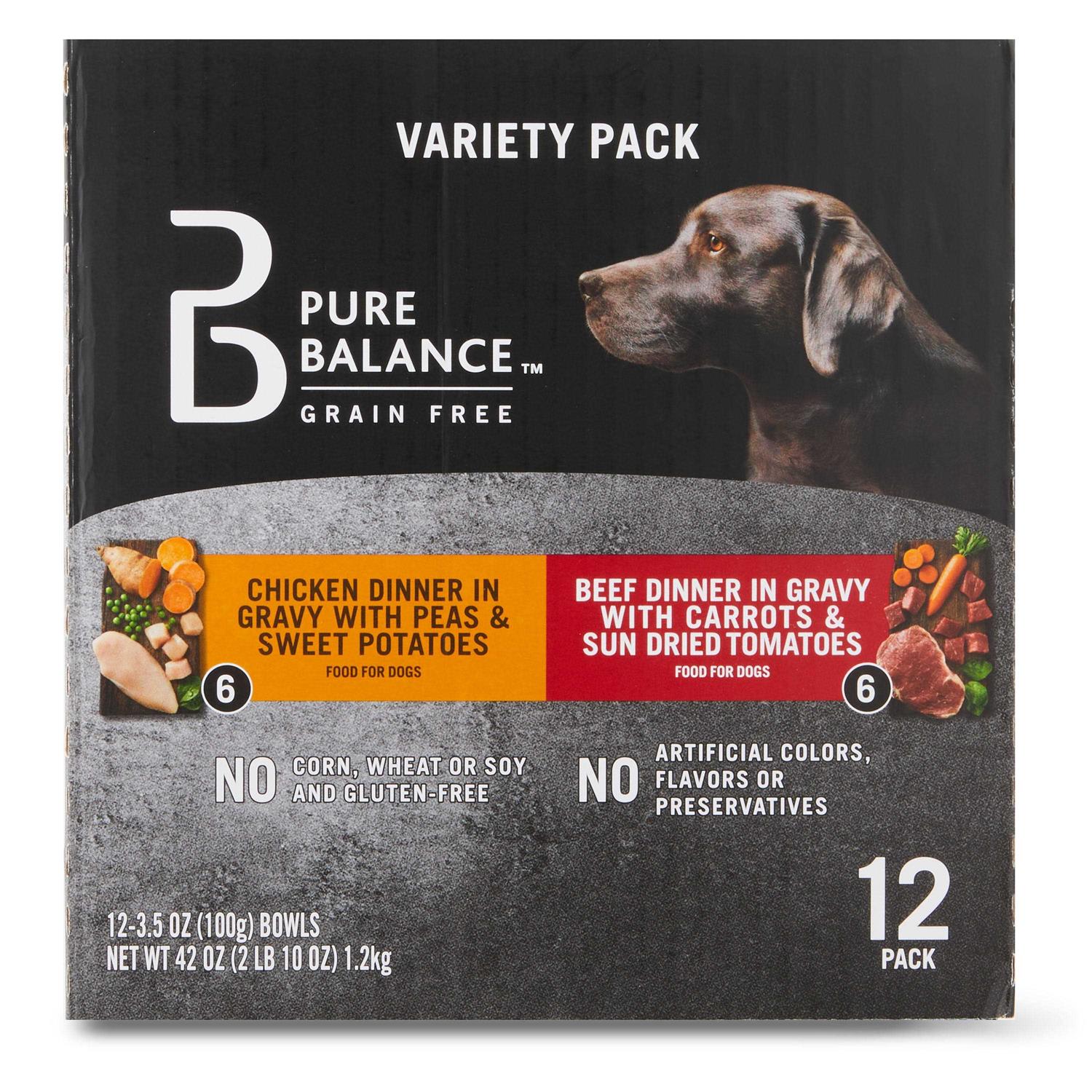 Pure Balance Chicken Dinner & Beef Dinner Wet Dog Food Variety Pack - Pet Supplies online store