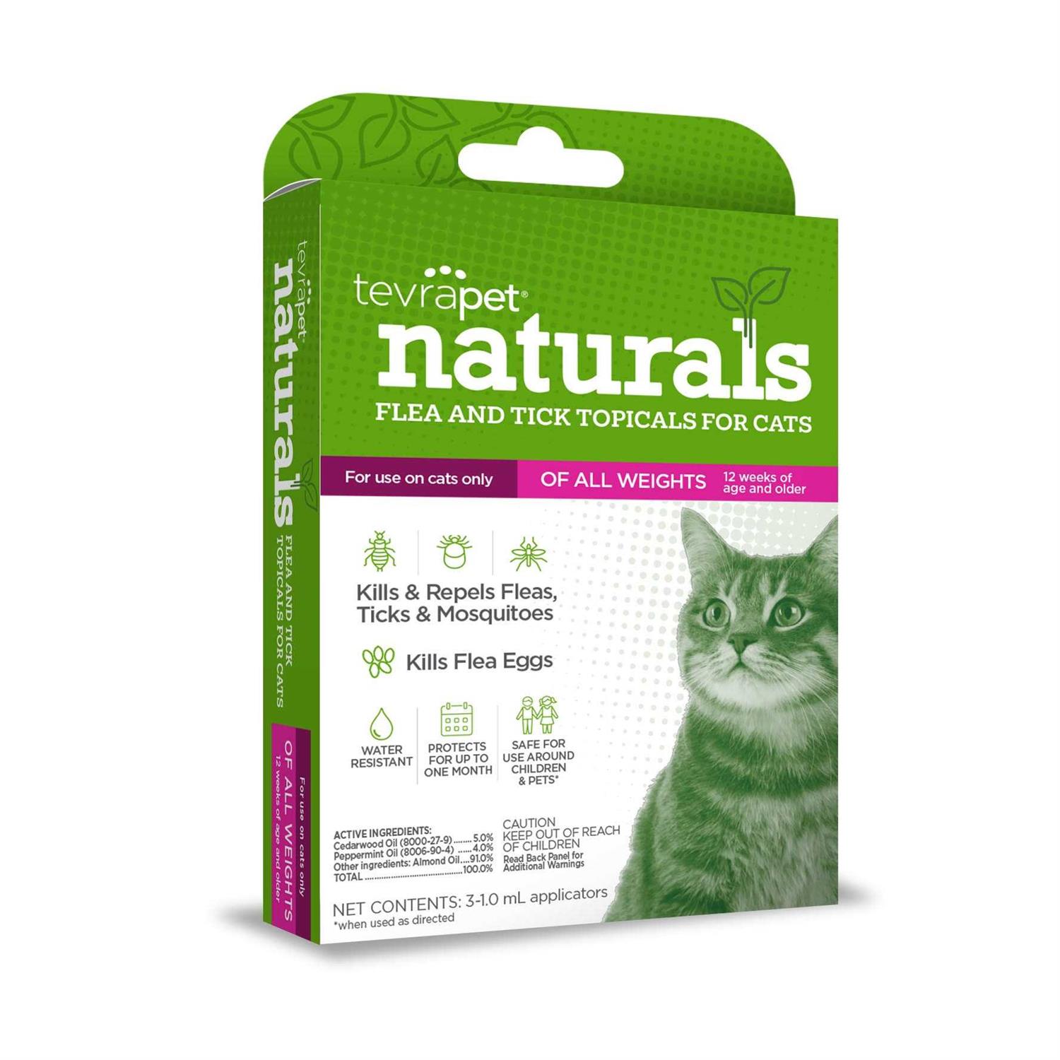 TevraPet Naturals Flea & Tick Topicals for Cats - Pet Supplies online store