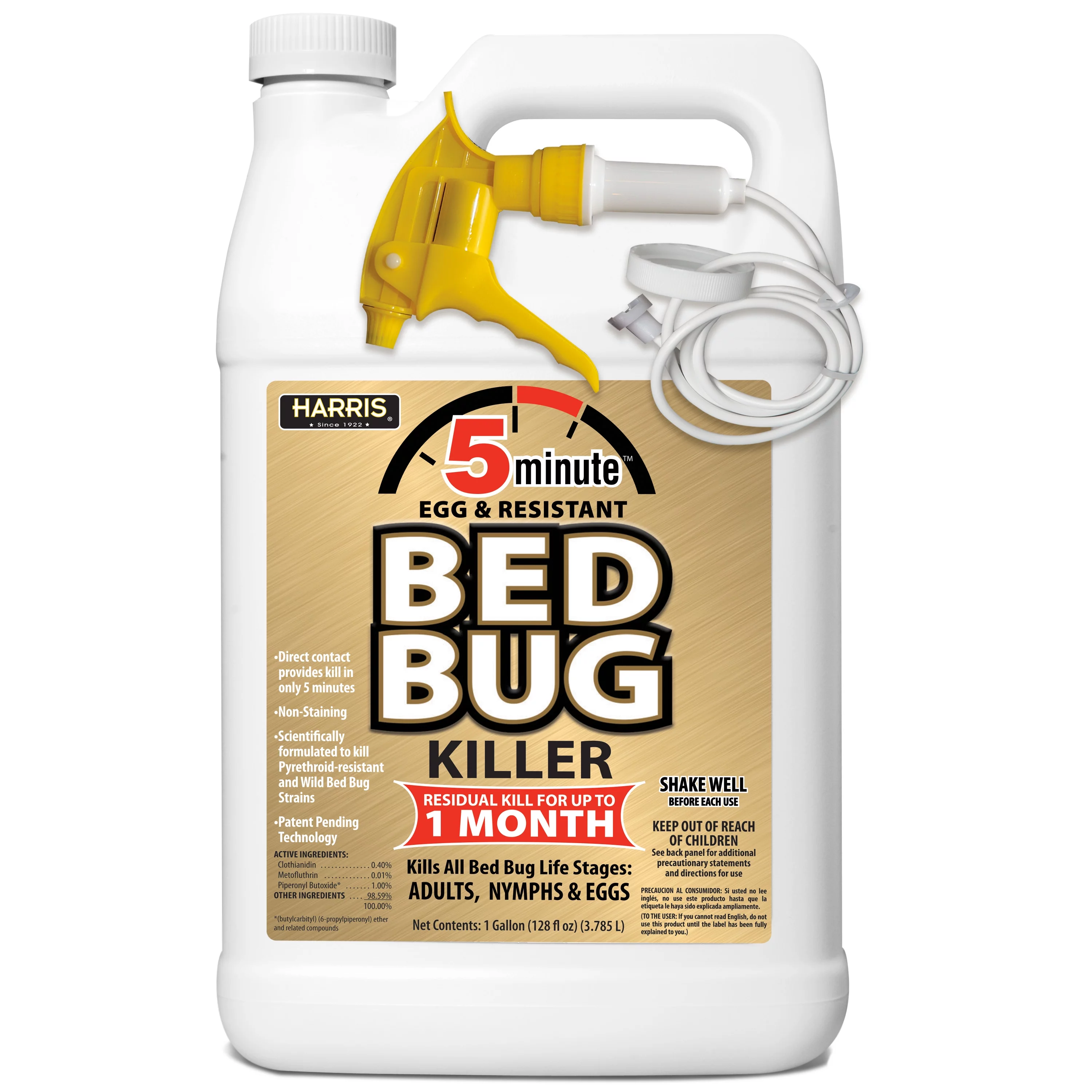Harris 5 Minute Egg Kill and Resistant Bed Bug Killer 1 Gallon with Trigger Spray