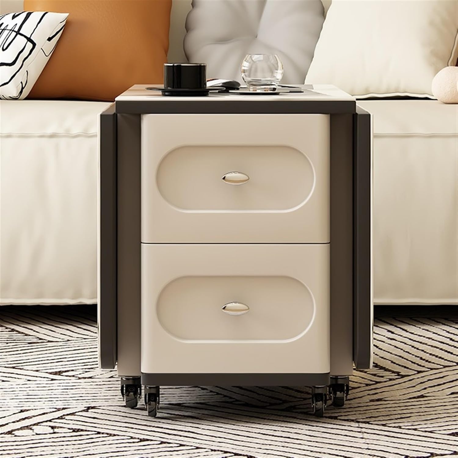 living room table Sofa Multi-functional Folding Edge Several, Household Cart, Small Living Room Can Move Side Cabinet outdoor side table