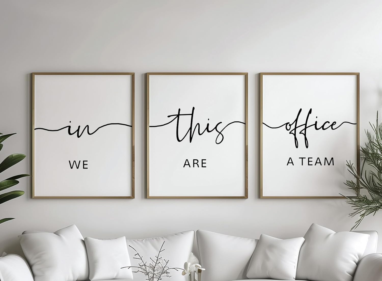 In This Office We Are Team, Set of 3 Prints, Minimalist Office Quotes Art, Home Wall Decor, Typography Art, Inspirational Teamwork Quote Poster, Office Wall Decor, Team Office Rules Unframed