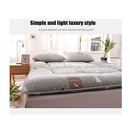 KASAN Japanese Traditional Futon, Soft Futon Floor Mattress, Breathable Tatami Fold Wool Wrap Mattress,Thick Warm Bed Pad Double Sleeping Mat,Blue,200x220cm (79x87in)