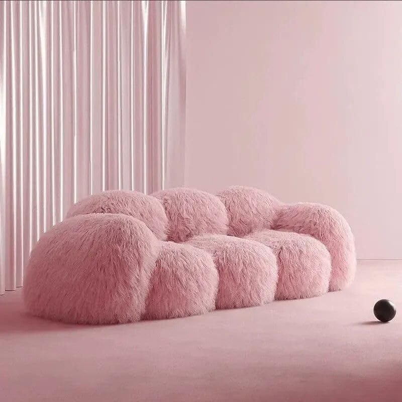 Modern Nordic Plush Sofa Chair – Luxury L-Shaped Living Room Couch 106.29in, Pink