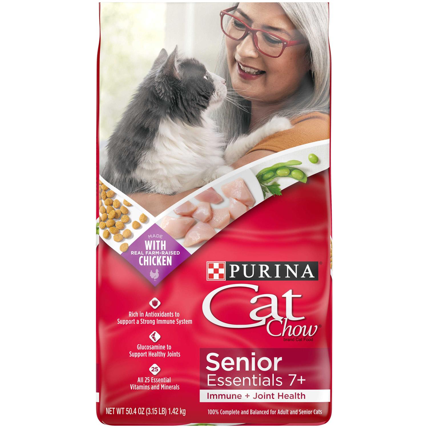Purina Cat Chow Senior Essentials 7+ Immune + Joint Health Dry Cat Food - Pet Supplies online store