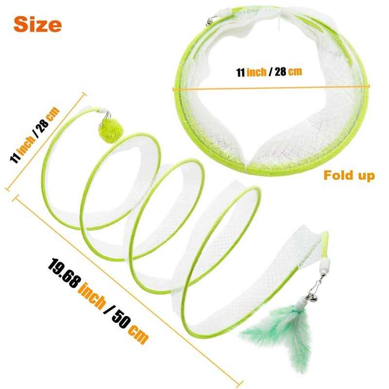 CATENEED S Type Cat Tunnel Toy Folded Cat Tunnel Spring Toy - Pet Supplies online store