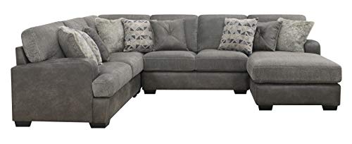 Wallace & Bay Bright Sectional, 4 Piece, Charcoal