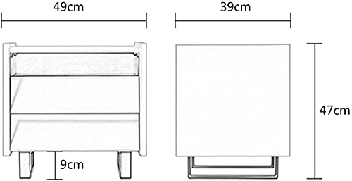 Bedside Tables Bedroom FurnitureDurable, Wooden with 2 Recessed Drawer Storage Cabinets, Hardware Cabinet Feet, Silent Three-Section Ball Rail, Assembly Required Bedsidestorage Cabin (A)