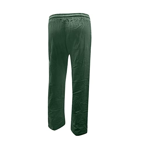 Womens Casual Cotton Linen Pants Lightweight Summer Relax Fit Elastic Waist Straight Leg Solid Lounge Long Trousers