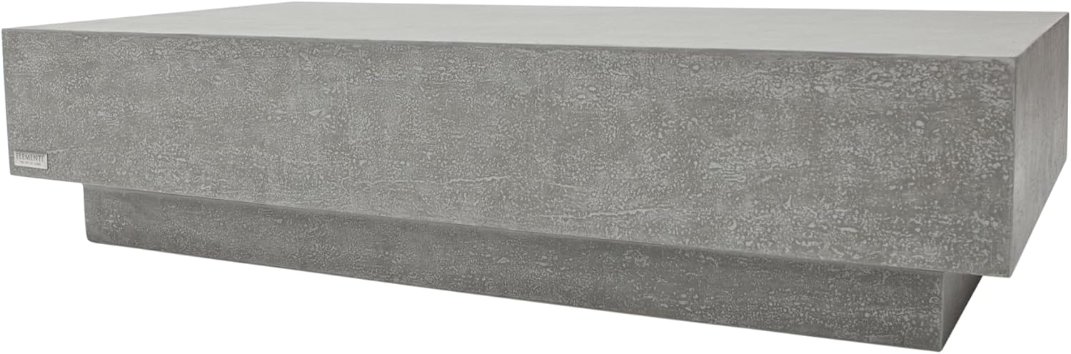 Elementi Home Tevere L60 Rectangular Concrete Coffee Table, Modern Minimalist Coffee Table, Concrete Furniture, Accent Table for Patio, Living Room, Garden, Indoor and Outdoor (Space Grey)