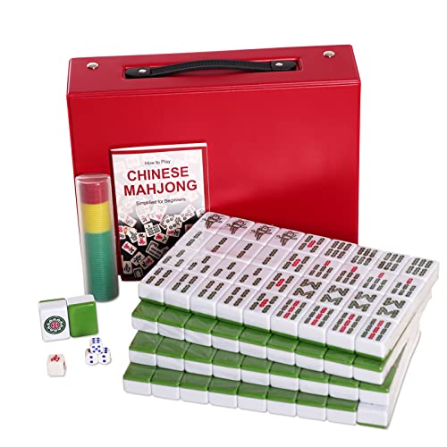 Chinese Mahjong Set, X-Large Mahjong Tiles Set (Green,1.6