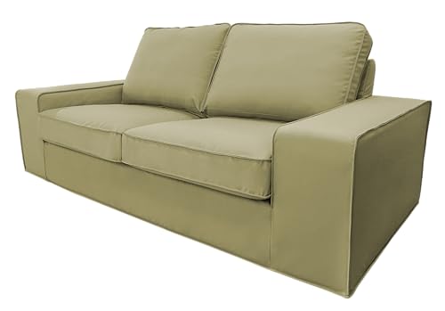 Couch Covers for IKEA Kivik 3 Seat Sofa (228cm), Ecological Leather Couch Covers for 2 Cushion Small Couch, Sofa Slipcovers for Living Room, Couch Cover with Cushion Covers (STP06-6, 3 Seat)