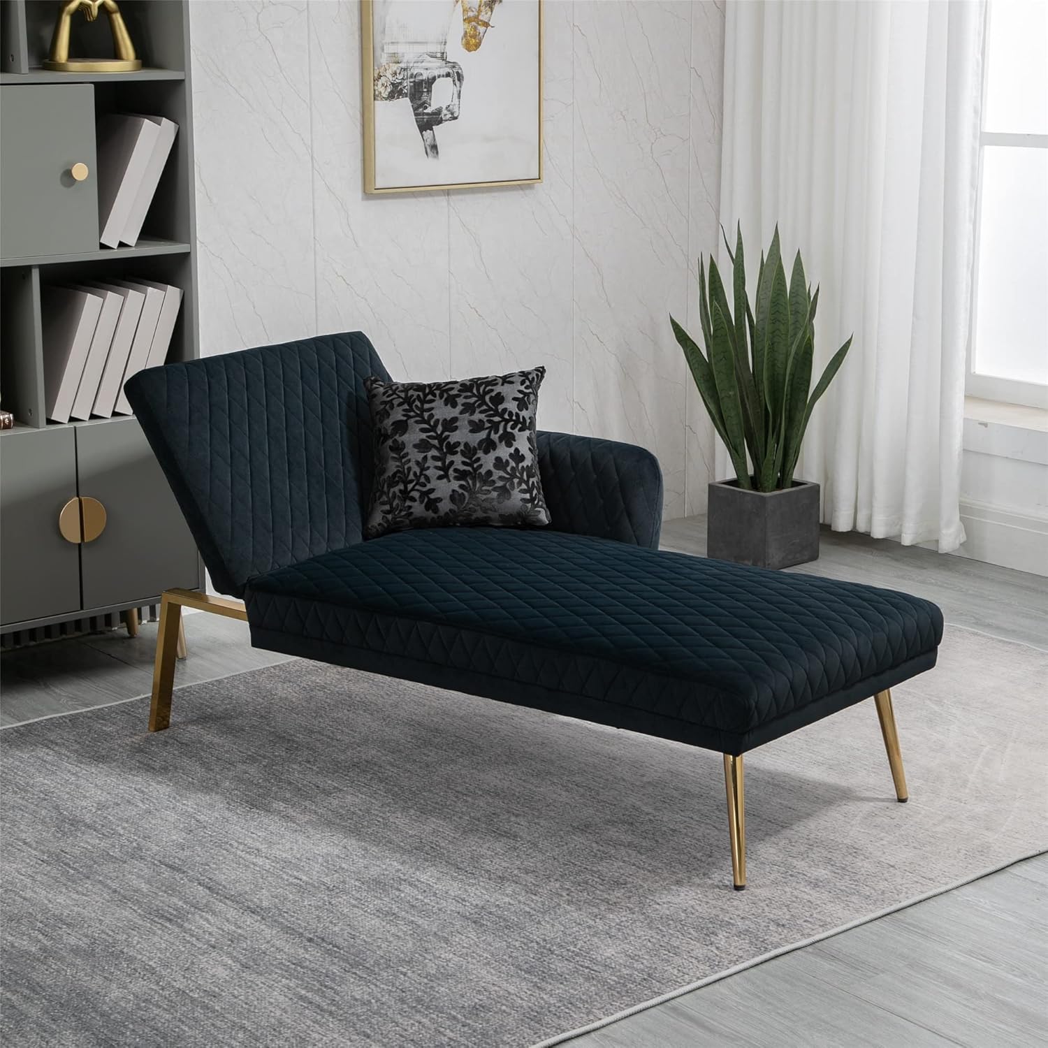 Velvet Sofa Double Sofa with Metal feet is Suitable for Living Room, Office