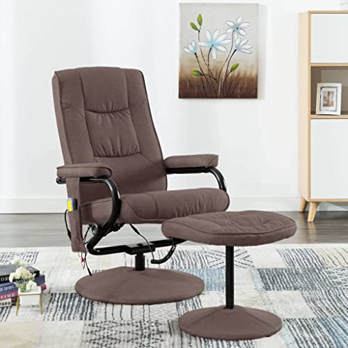 Massage Recliner Club Chair,Modern Accent Chair,Suitable for Offices, Reception Areas, Relaxation Areas, bedrooms, Living Rooms, Balconies,with Footrest Dark Gray Fabric