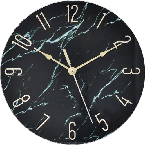 Large Farmhouse Wall Clock 24 Inches Black Metal Frame with Torched Wood Plank, Vintage Decorative Clock Wall Decor for Living Room, Bedroom, Kitchen, Office, Silent Battery Operated