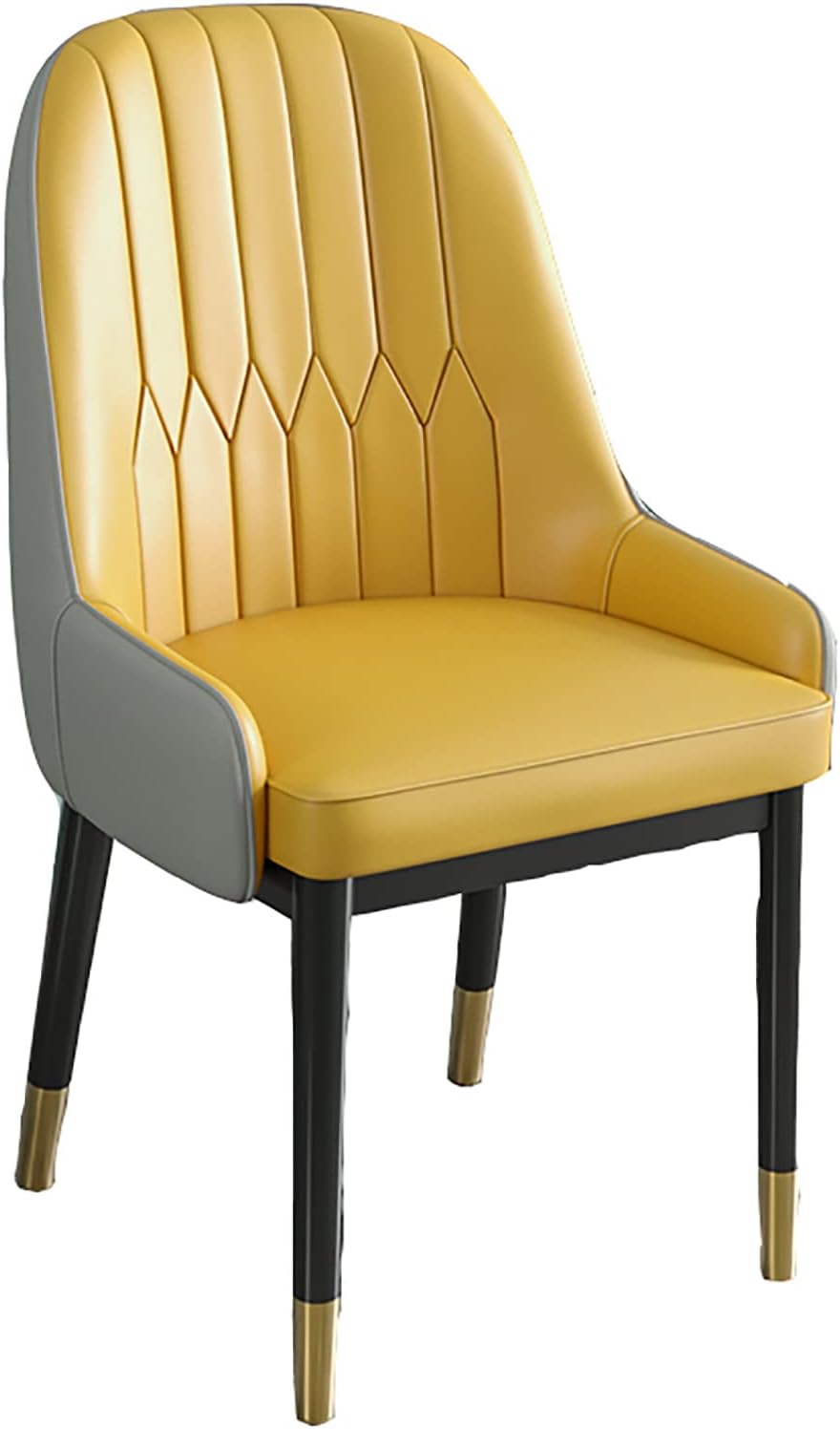 Accent Chair Living Room Chair Contemporary Lounge Sofa Chair Comfortable Extra-Thick Seat Pu Leather Home Office Bedroom (Yellow)