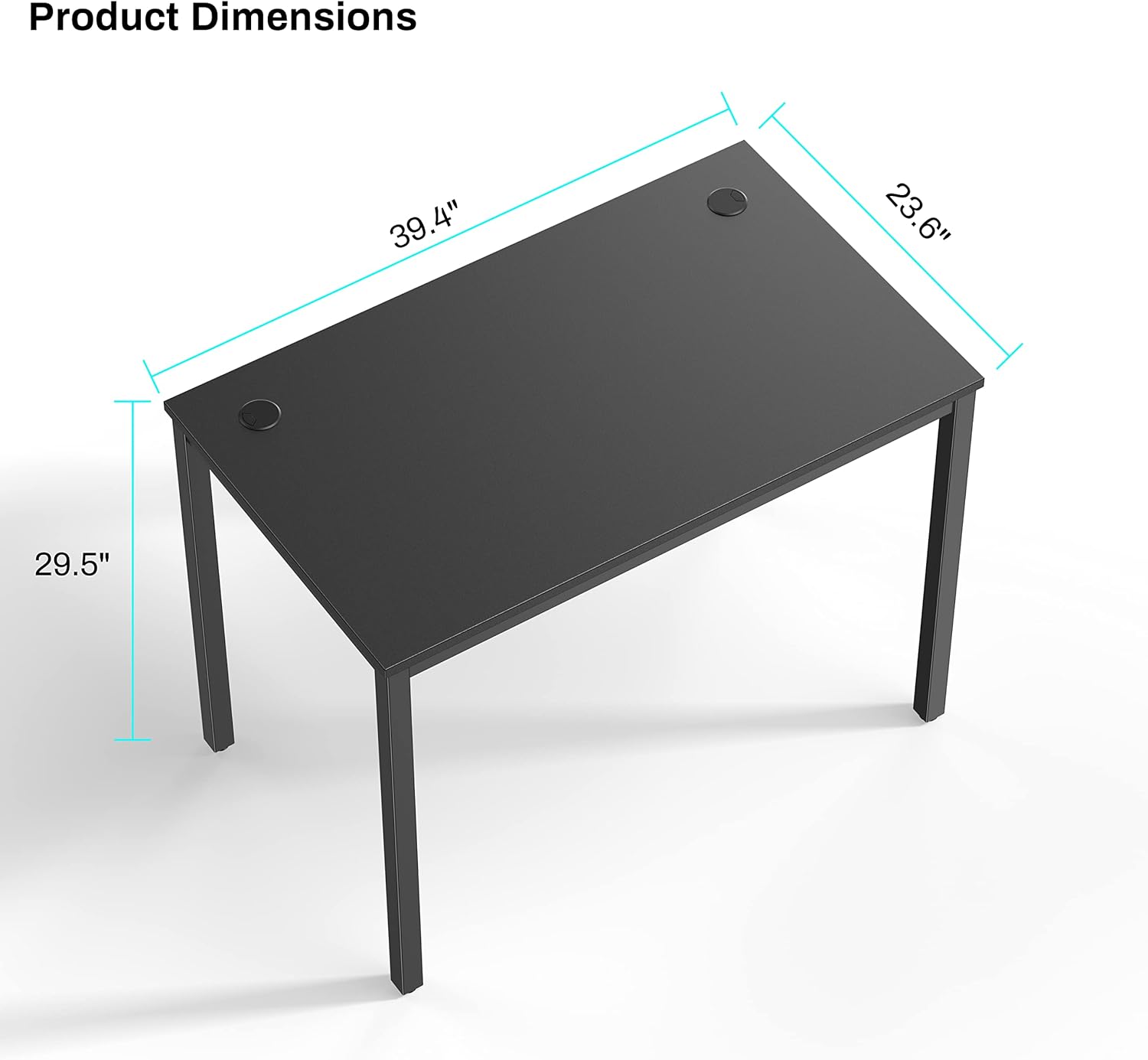 EE EUREKA ERGONOMIC 39 Inch Small Black Gaming Computer Desk, Home Office Corner PC Laptop Table Modern Mini Cute for Small Spaces Kids Boys Girls Teens Gifts Bedroom Work Study Writing, EPA Certified