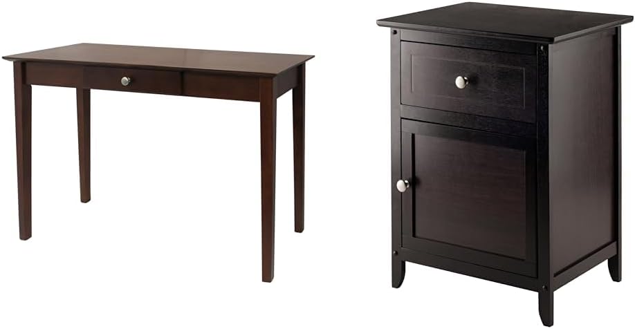 Winsome Wood Rochester Occasional Table, Antique Walnut & Eugene Accent Table, 18.9 inches, Espresso