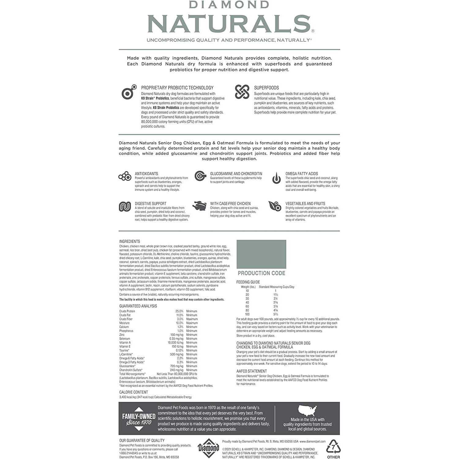 Diamond Naturals Senior Dry Dog Food - Pet Supplies online store