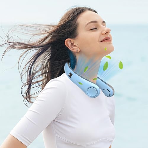 Portable Neck Hanging Fan, Hands Free Bladeless Neck Hanging Fans Portable Rechargeable, 360° Surround Wind Wearable Fan with 5-Speeds, Ultra Quiet, Suitable for Home, Office, Outdoor Travel #3
