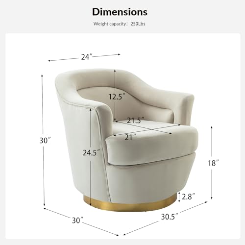 HULALA HOME Swivel Barrel Chair, Modern Round Accent Chair w/Removable Cushion, Armchairs Upholstered Comfy 360 Degree Swivel Set of 2 Circle Club Sofa Chair for Living Room Bedroom, Navy