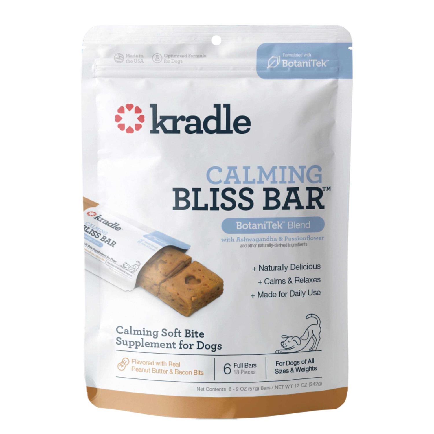 Kradle Calming Bliss Soft Bake Dog Bars Peanut Butter Bacon Flavor - Pet Supplies online store
