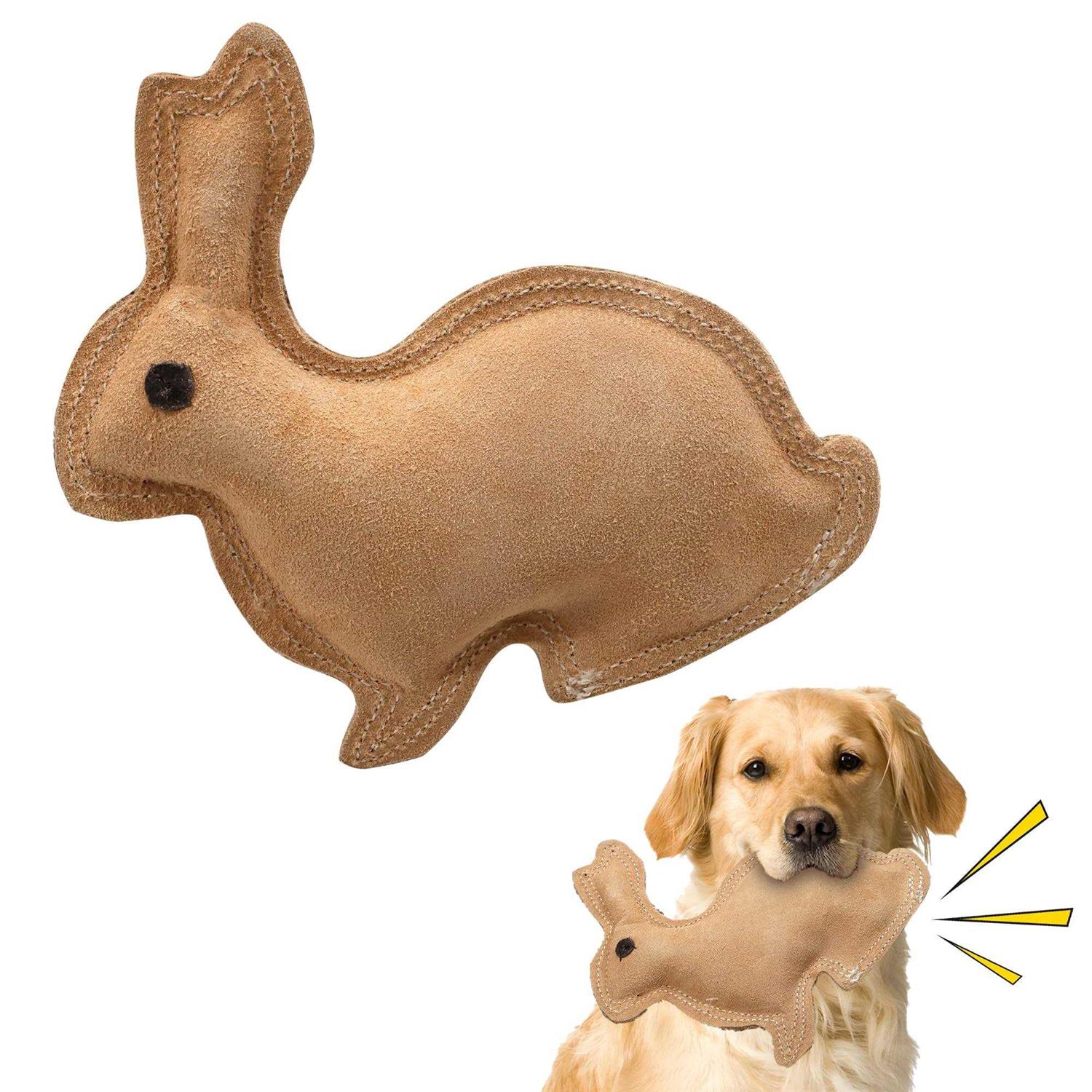 Spot Dura Fused Leather Rabbit Dog Toy - Pet Supplies online store
