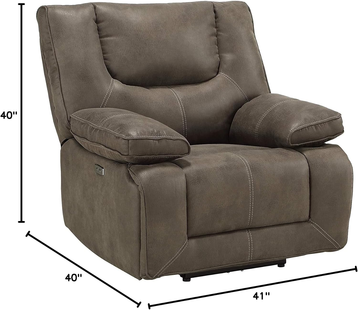 Acme Harumi Recliner (Power Motion) in Gray Fabric