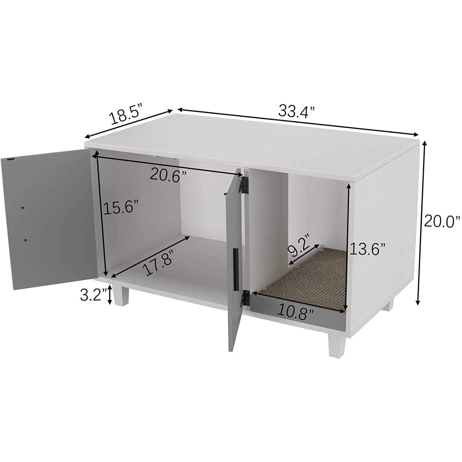 GDLF Pet Crate Cat Washroom Hidden Litter Box Enclosure as Table Nightstand with Scratch Pad,Stackable - Pet Supplies online store