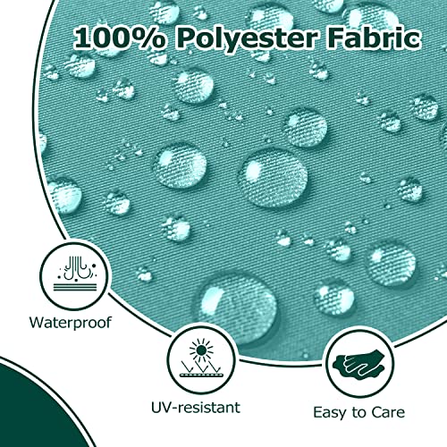 HARBOREST Outdoor Chair Cushions Set of 6 - Round Corner Waterproof Outdoor Cushions for Patio Furniture - Patio Furniture Cushions with Ties, 17