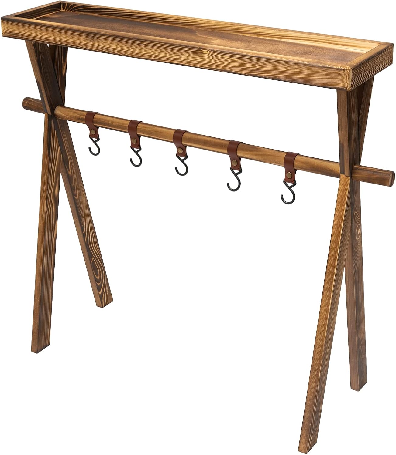 Wooden Portable Picnic Table Lightweight Wine Picnic Tables Original Wood Color Picnic Rack Beechwood Shelf for Storage Outdoor Kitchen RV for Picnic BBQ Home Storage