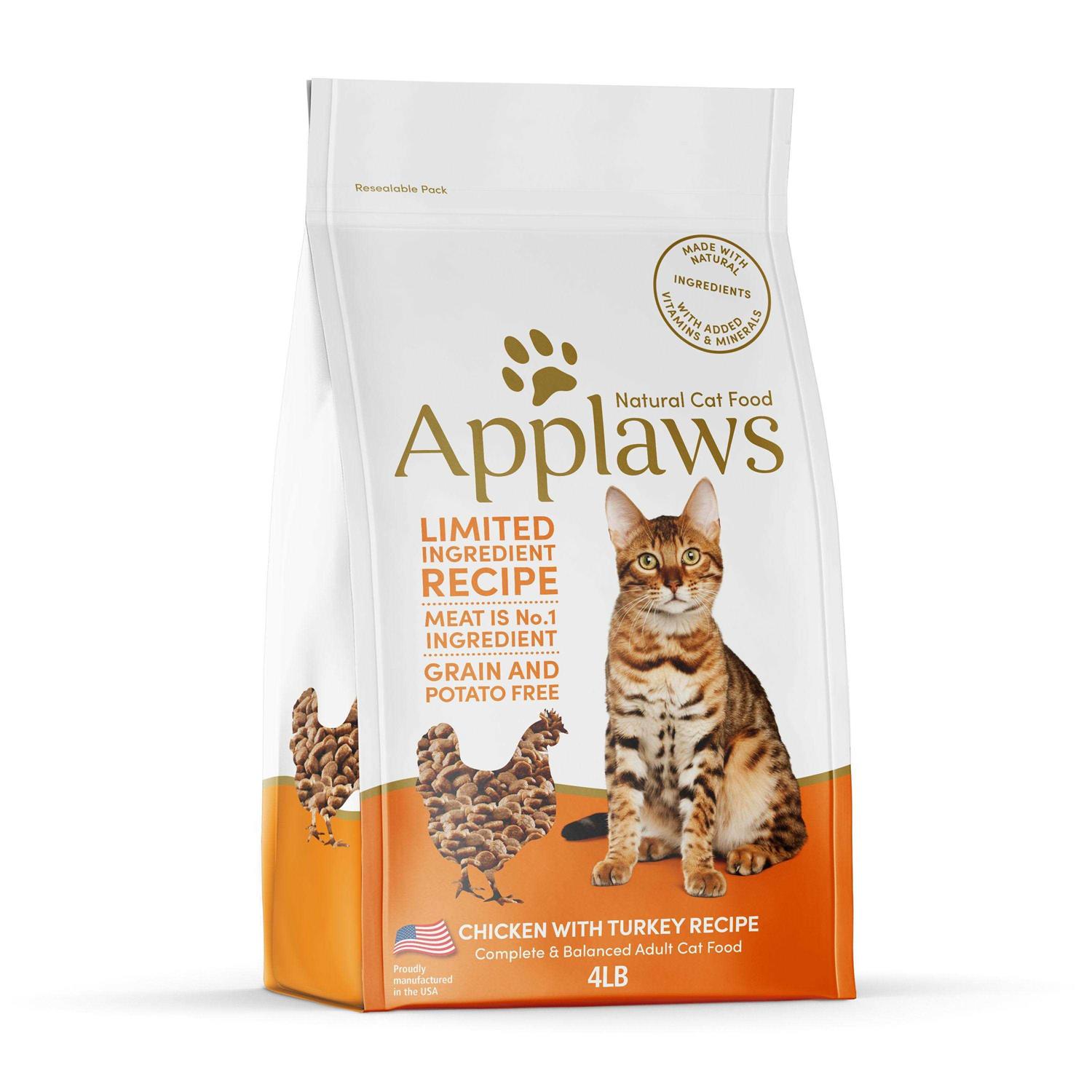 Applaws Limited Ingredients Grain Free Chicken with Turkey Recipe Complete Dry Adult Cat Food - Pet Supplies online store