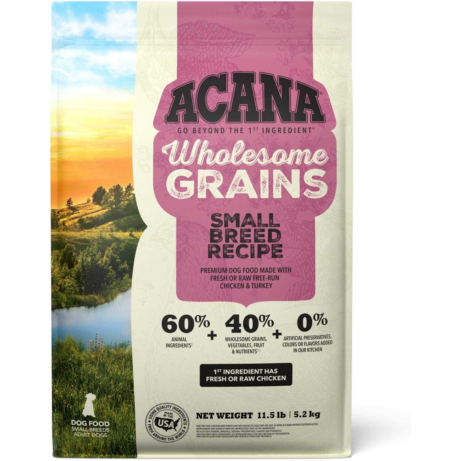 Acana Wholesome Grains Dry Dog Food Small Breed Recipe - Pet Supplies online store