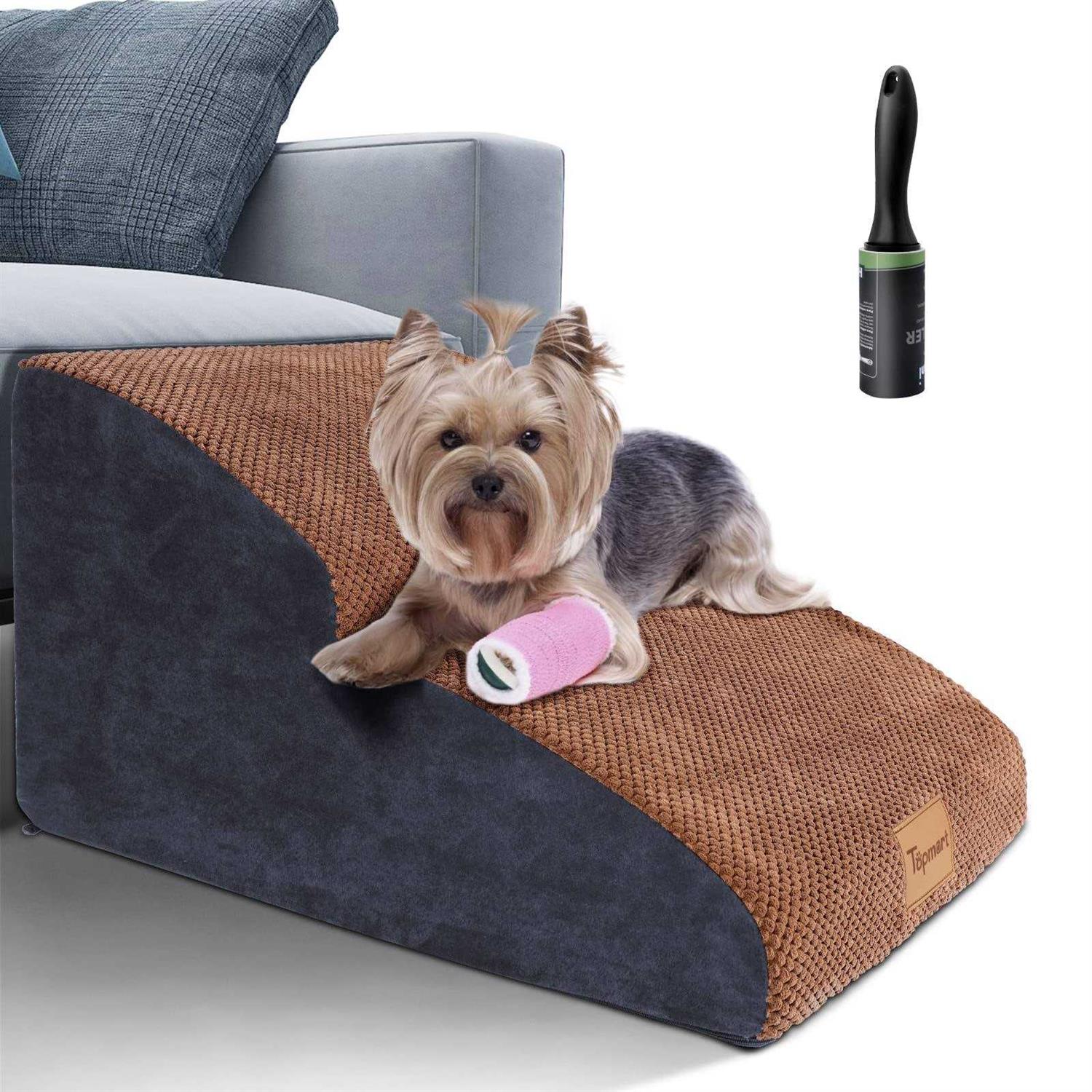 Topmart High Density Foam Dog Ramp&Steps 2 Tiers High,Non-Slip Dog Stairs,Soft Foam Dog Ladder Best for Dogs - Pet Supplies online store