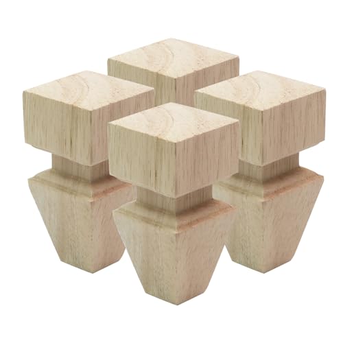 Wooden Furniture Legs,5.9 Inch Height Unfinished Wood Furniture Legs European Style Solid Wood Furniture Replacement Feet for Sofa Cabinet Wardrobe Table Couch Ottoman,Set of 4,Type-1