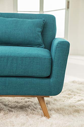 Abbyson Living Bradley Fabric Sofa - Mid-Century, Upholstered Finish, Blue